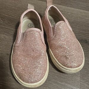 Sparkly Pink Kids Slip-On Shoes